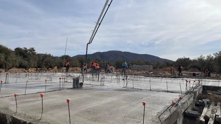 Colado de losa de cimentación con bomba