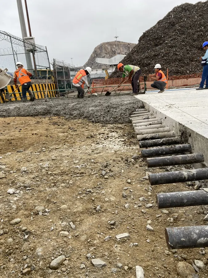 Pavimento de concreto en zona portuaria
